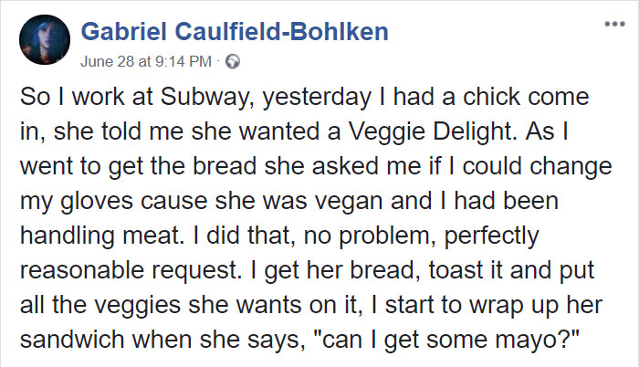 Woman owned at subway.