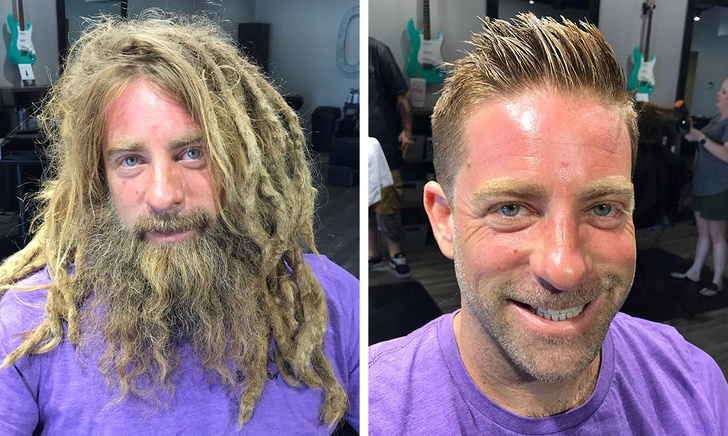 This transformation made this guy look more handsome and happy.