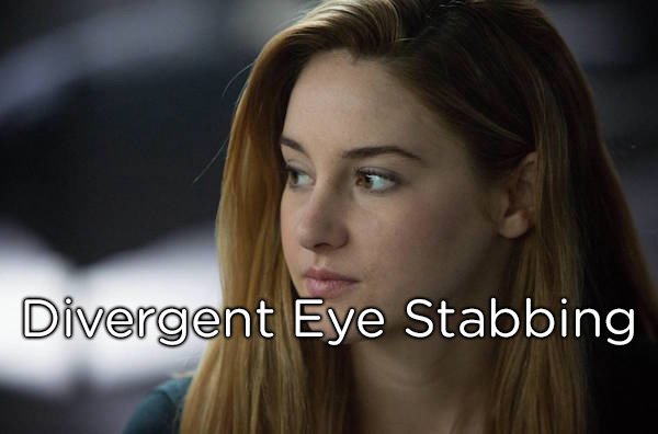 In the first book of the Divergent series, there is a particular nasty incident where a character is stabbed in the eye while sleeping. Main protagonist “Tris” stems the bleeding. Though the film crew did shoot the scene, it was deemed far too graphic for their intended audience.