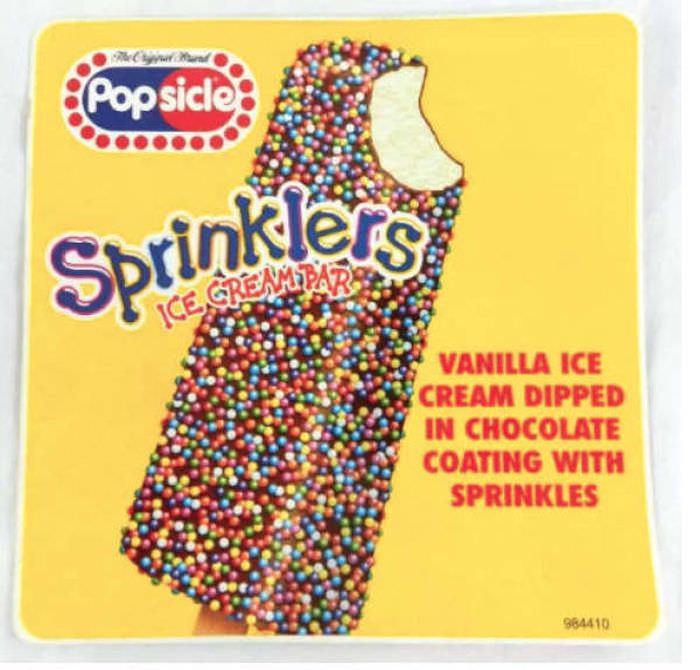 popsicle - Popsicle Sprinkler Ice, Grensb Vanilla Ice Cream Dipped In Chocolate Coating With Sprinkles 384410