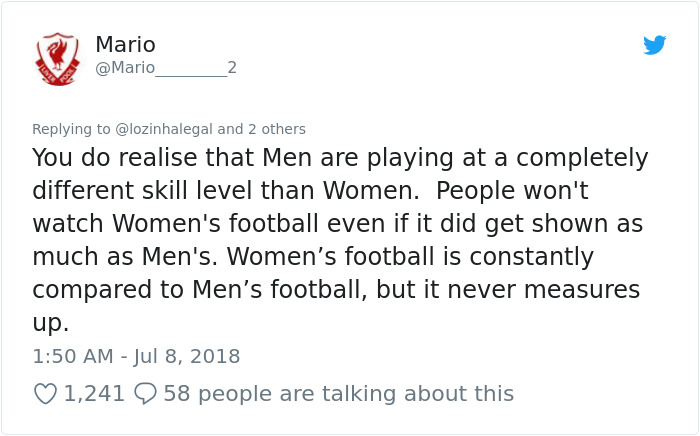 Six of Crows 16.3 x 3.9 x 24.4 cm - Mario and 2 others You do realise that Men are playing at a completely different skill level than Women. People won't watch Women's football even if it did get shown as much as Men's. Women's football is constantly comp