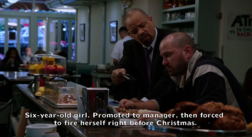 ice t svu memes - Sace Sixyearold girl. Promoted to manager, then forced to fire herself right before Christmas.
