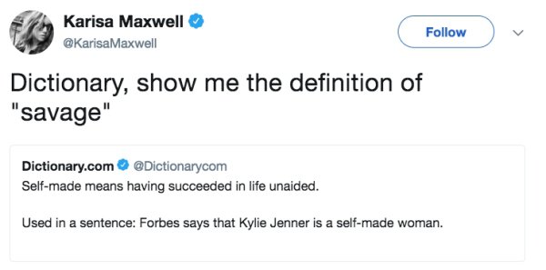 Dictionary.com burns Kylie Jenner