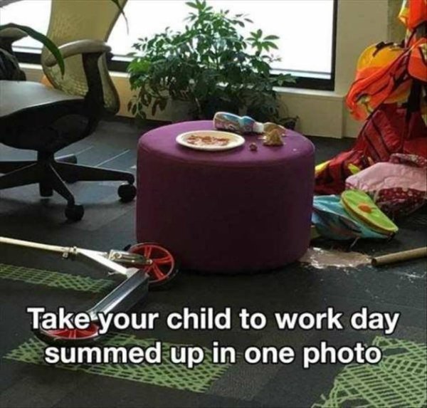 Child - Take your child to work day summed up in one photo