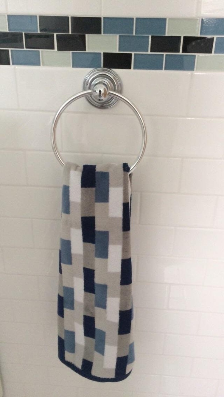 “My mom found a towel that matched her tiles.”