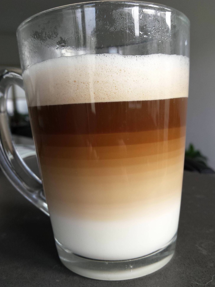 “This is what happened when I warmed up my milk before making my coffee.”