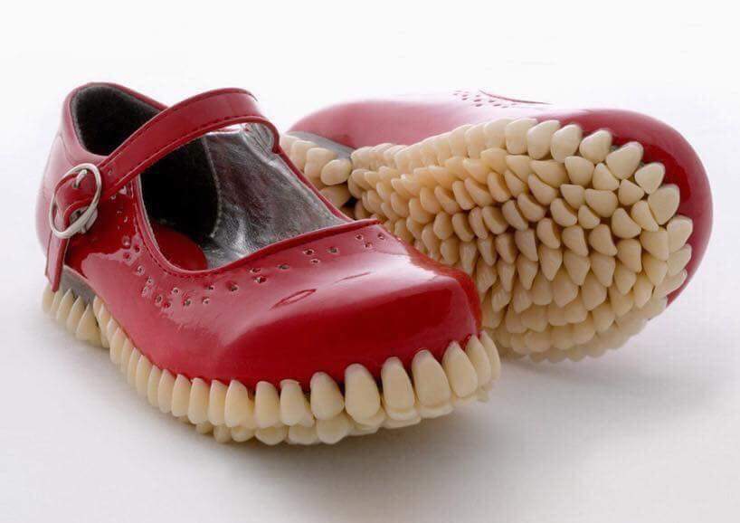 cursed images - teeth shoe