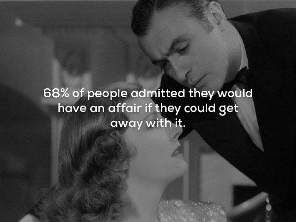 photograph - 68% of people admitted they would have an affair if they could get away with it.