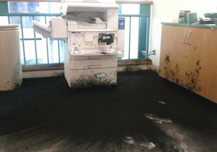 whoever has to clean up this toner explosion...well, maybe just quit!
