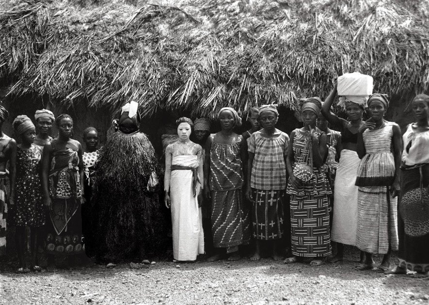 Members of the female cult the Sande meet in Liberia in 1990.