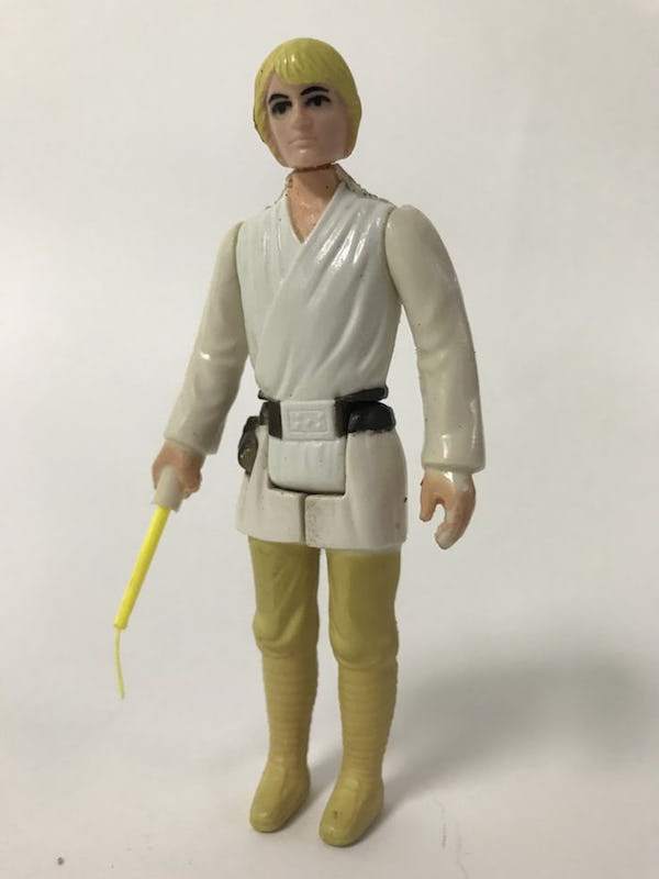 A 1978 Luky Skywalker figure. In a 2015 auction, this exact figure sold for $25,000, and it was part of an entire Star Wars collection that went for a total of $500,000.
