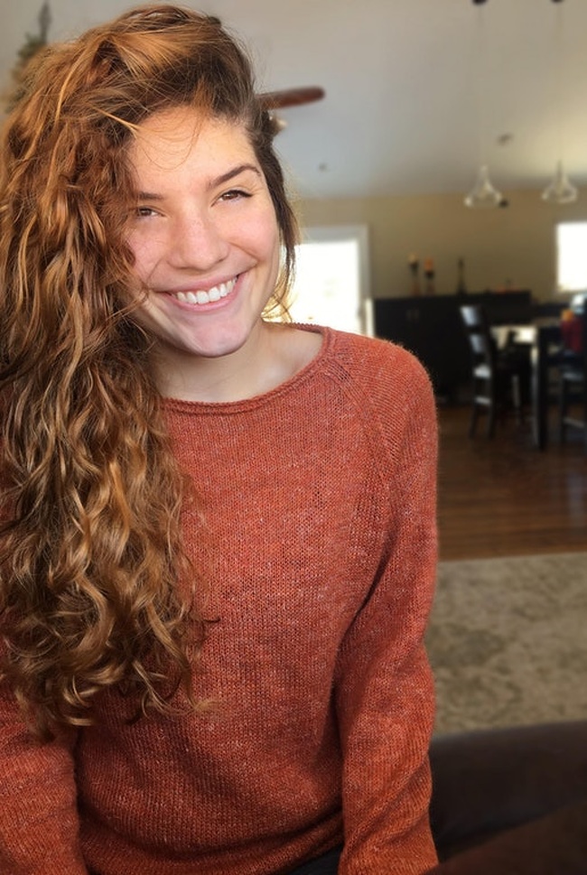 "My beautiful girlfriend is an avid knitter and just finished her first sweater! I am unbelievably proud of her and she looks gorgeous sporting her new threads!"