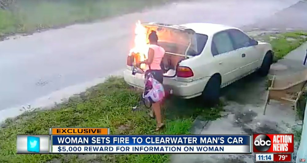 car trunk fire - Exclusive Woman Sets Fire To Clearwater Man'S Car $5,000 Reward For Information On Woman abc Action News 799