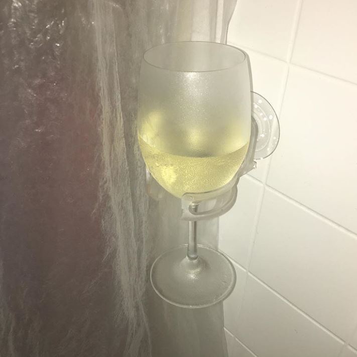 When you want to sip champagne right in the shower