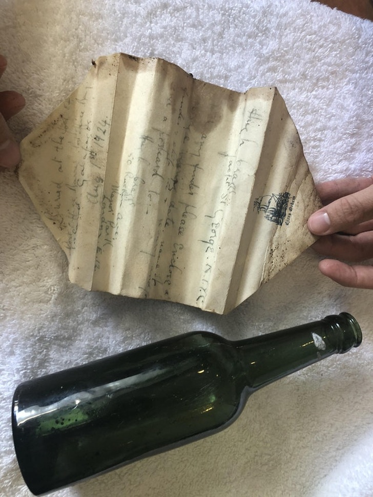 “Yesterday I found this message in a bottle on Floreana Island in the Galapagos.”