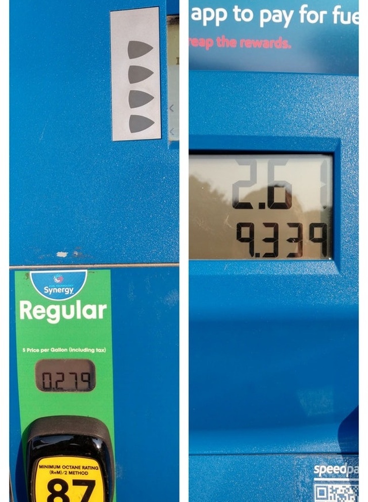 “I just got a full tank of gas for under $3.00 because someone confused the decimal place.”