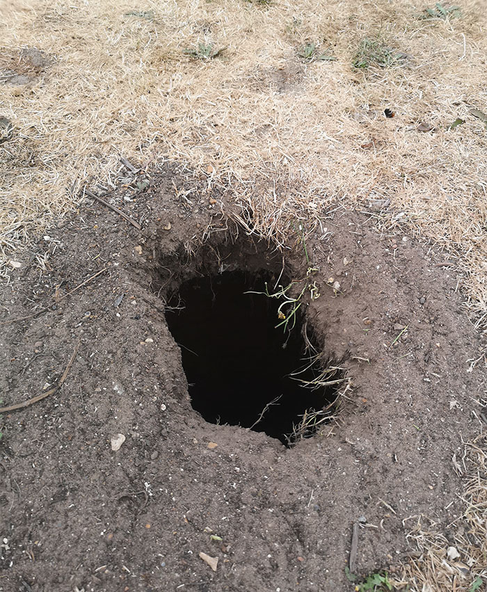 At first, it seemed to be an ordinary hole but something seemed suspicious