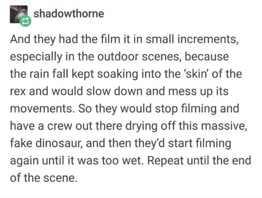 Cool facts about the making of Jurassic Park