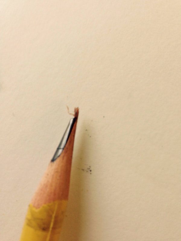 uneven pencil sharpening