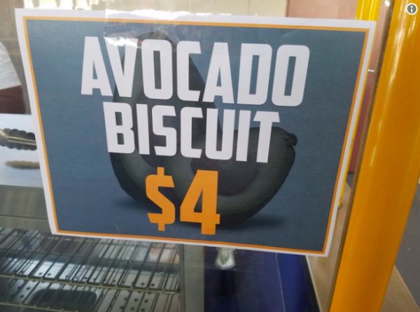 signage - Avocado Biscuit $4 Etalo