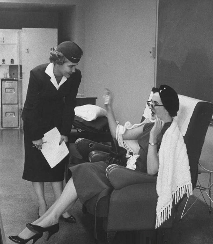 In the 1950s and 60s, American Airlines required their flight attendants to pass 2 classes. First was a typical flight attendant school.