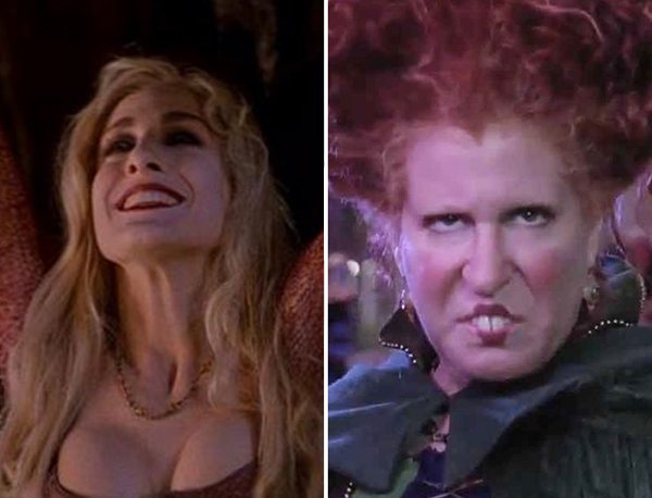 Sarah Jessica Parker is now older than Bette Midler’s character in Hocus Pocus.

In the movie, Sarah played the young, sexy witch, and today, at 53, she’s now five years older than Bette was at 48 in 1993.