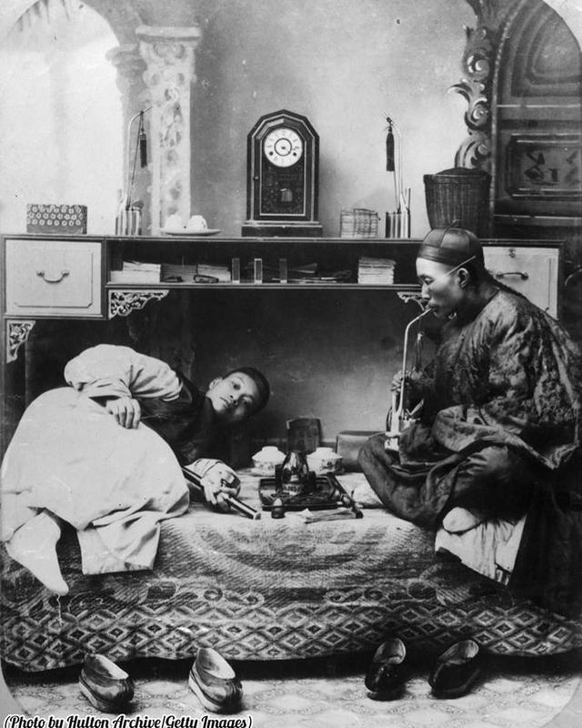 Chinese opium smokers, circa 1865