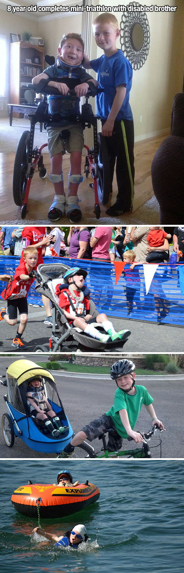 kids who will restore your faith in humanity - 8 year old completes minitriathlon with disabled brother Expanna