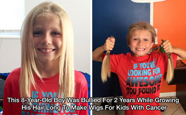 little boy with long blonde hair - If You'Re Looking For Awesoin You Found ! This 8YearOld Boy Was Bullied For 2 Years While Growing His Hair Long Make Wigs For Kids With Cancer Sus