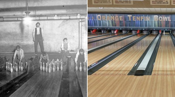 Bowling alleys (with “pin boys”)