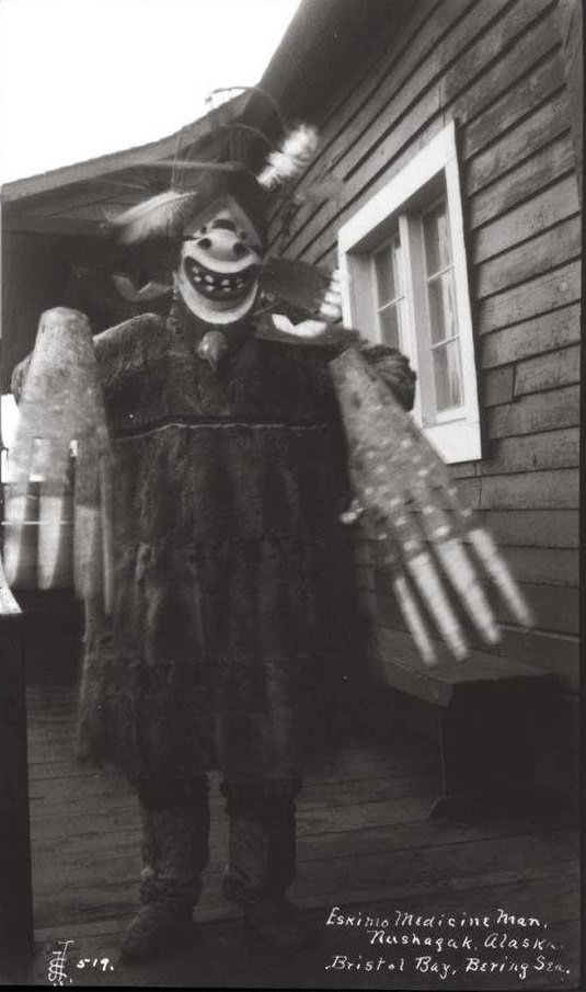 A Tlingit medicine man in Alaska in 1905.