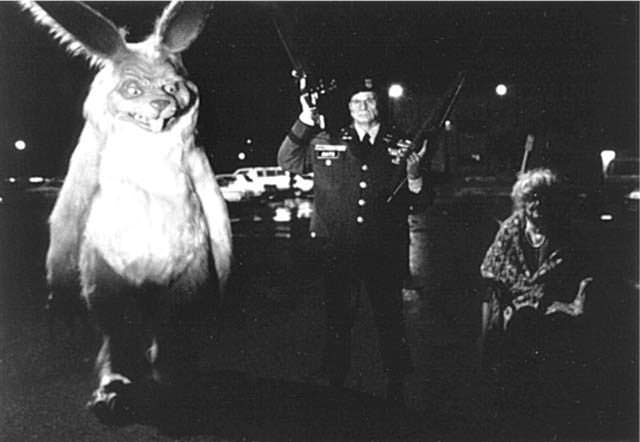 The characters from the hell scenes in Bill and Teds Bogus Journey pose for a picture in LA, US in 1991.