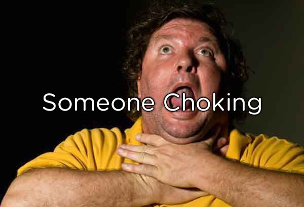 If someone is choking, but they are coughing/talking, DO NOT INTERVENE. Let them cough it out. The ability to cough is a sign that air is able to get in and out and that they only have a partial obstruction in their airway. If you try to intervene with the Heimlich or back blows, you could force it out, or you could dislodge the blockage and cause a full obstruction.