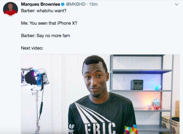 iphone x notch haircut - Marques Brownlee . 15m Barber whatchu want? Me You seen that iPhone X? Barber Say no more fam Next video Refric