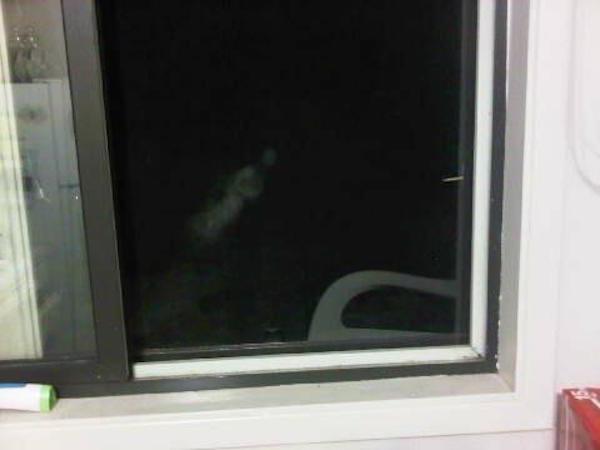 “A picture from my blackberry a couple of years ago, my son was super scared of even taking a bath by himself because of “the ghost” (he was 10 at the time).”