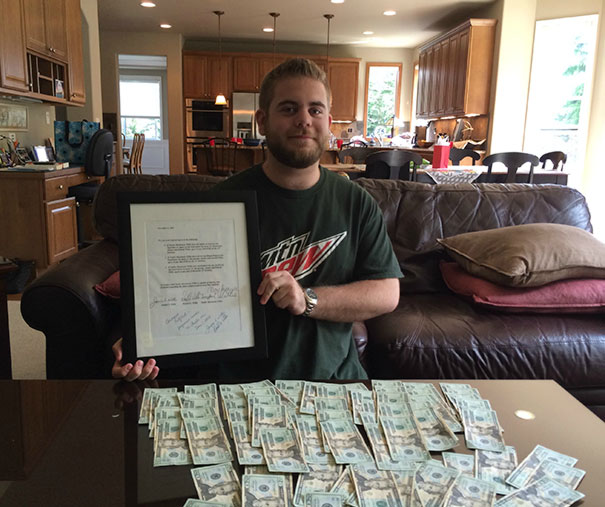In 2001, My Parents Bet Me That If I Did Not Drink, Smoke, Or Do Drugs By 21, They Would Give Me $1500. Here I Am On My 21st Birthday Holding The Contract I Signed When I Was 8