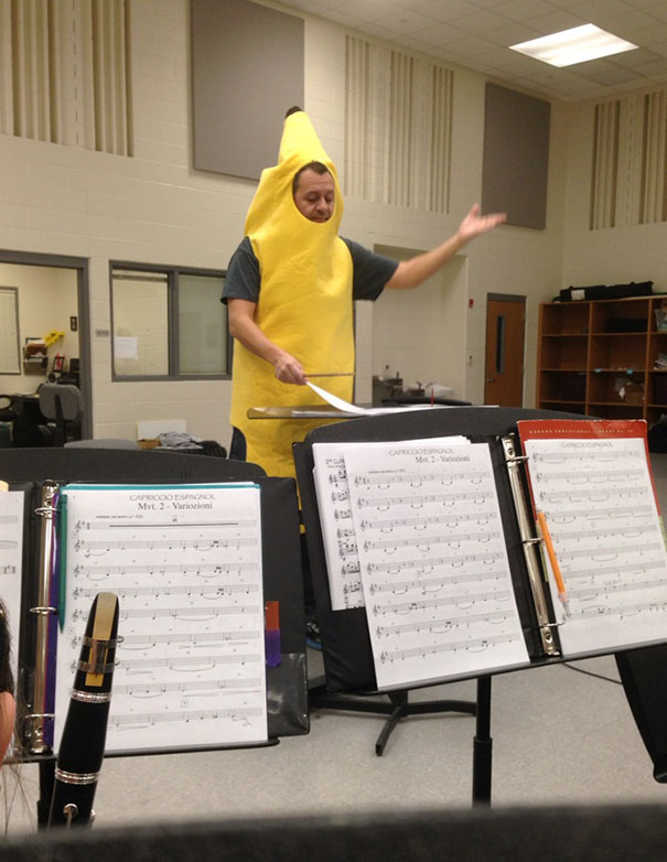 My Band Director Lost A Bet And Had To Wear A Banana Suit All Day