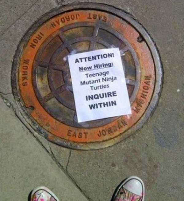 best help wanted signs - Nohon Noui Ne Works Attention! Now Hiring Teenage Mutant Ninja Turtles Inquire Within Cast Job