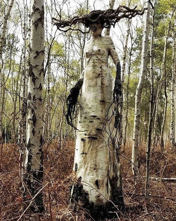 Site-specific sculpture in the woods