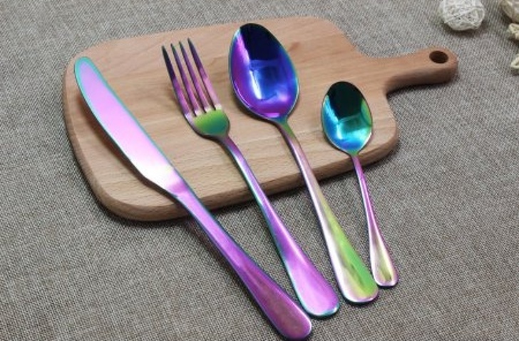 Rainbow cutlery for joyful meals