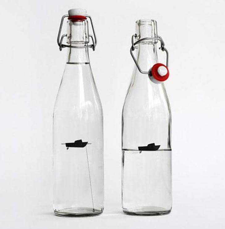 A ship that floats when you fill the bottle
