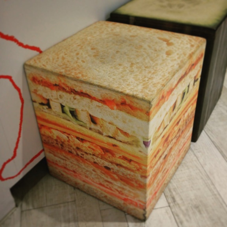 A chair made to look like a sandwich