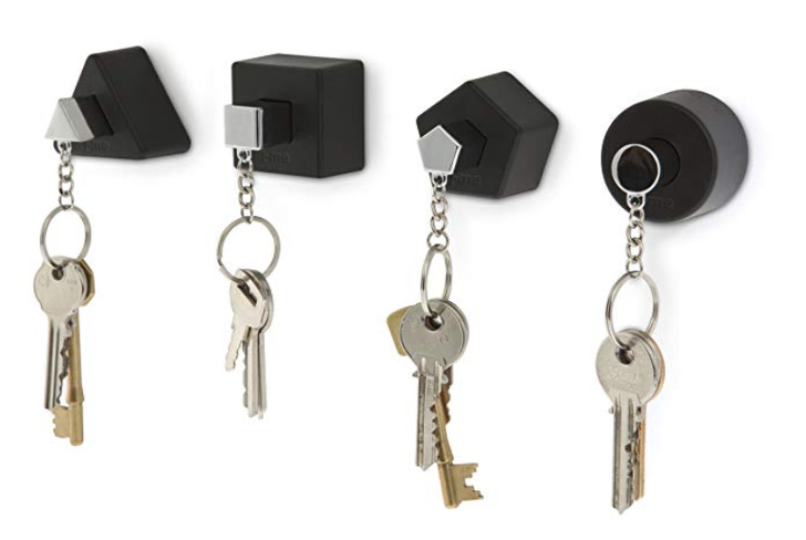 Magnetic key holders — each set has its own keyring and holder shape