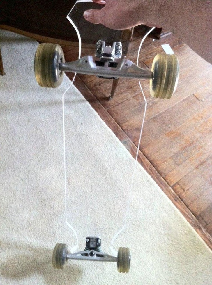 A transparent skateboard, so you look like you’re flying