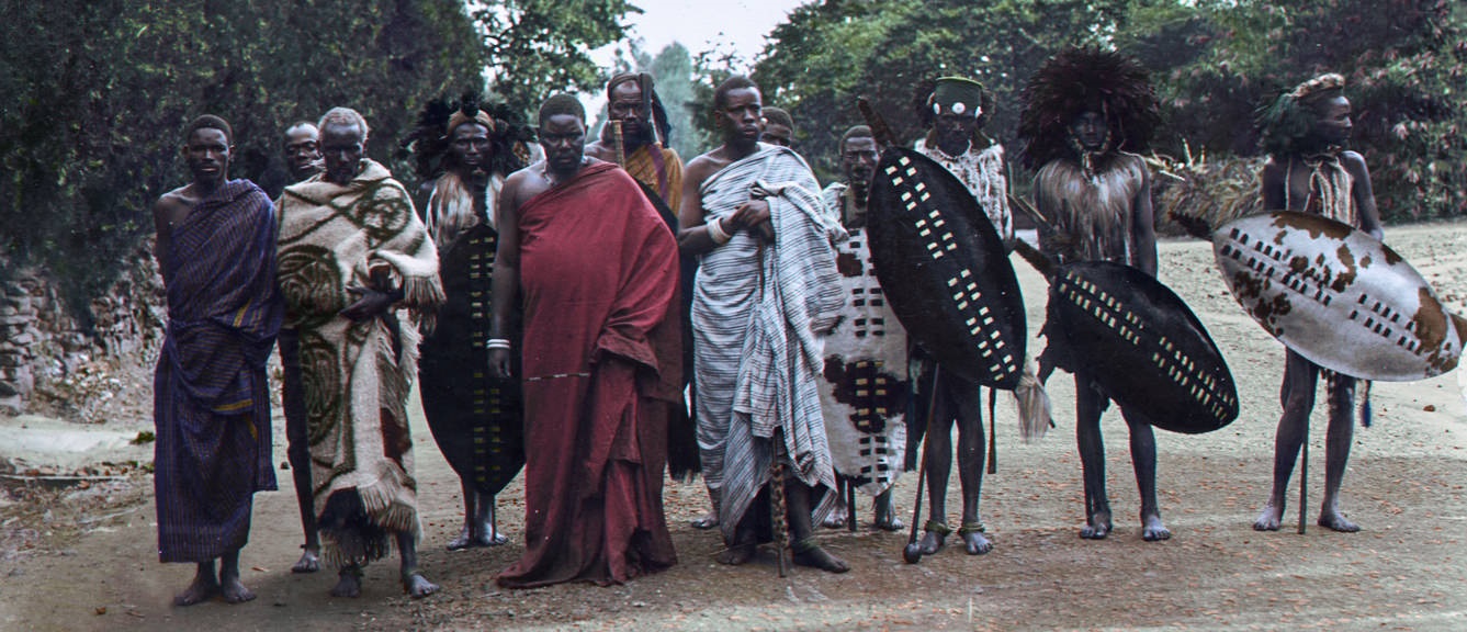 Angoni warriors at King George V’s coronation celebrations, Zomba, 1911.