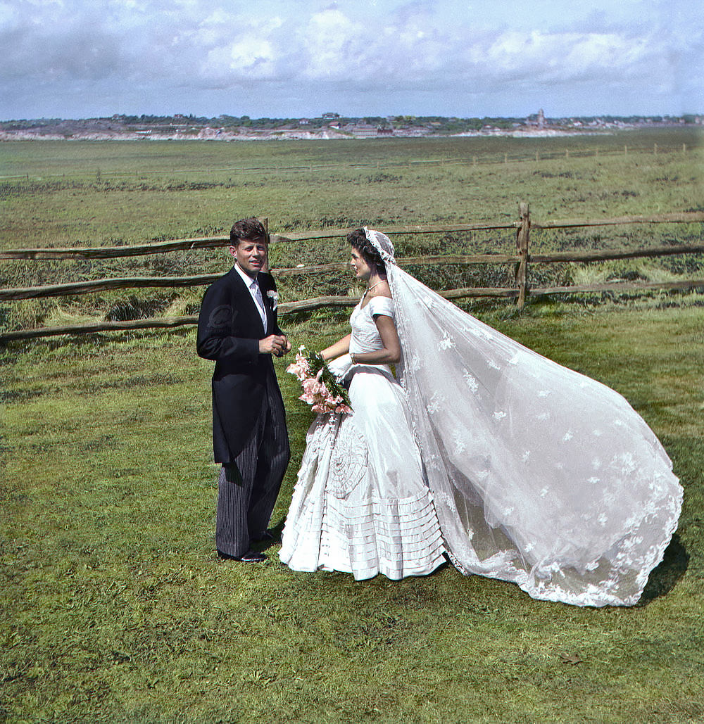 Senator John F. Kennedy and Jacqueline Bouvier Kennedy on their wedding day. September 12, 1953.