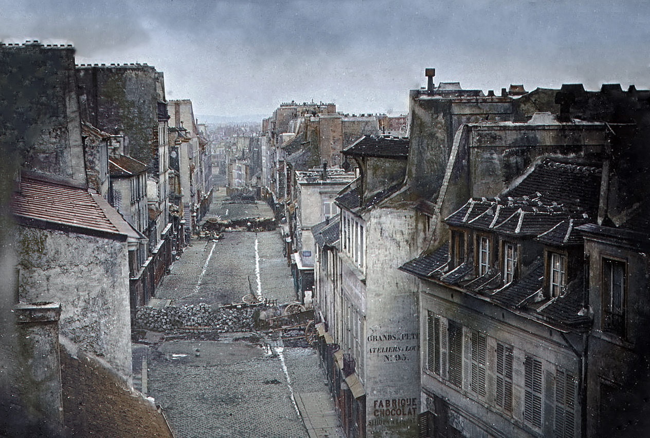 Paris street in the June Days Uprising, 1848