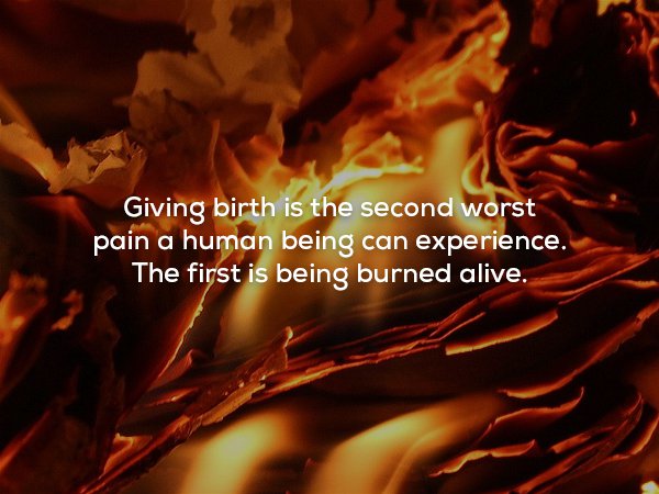 Chaostrophic - Giving birth is the second worst pain a human being can experience. The first is being burned alive.