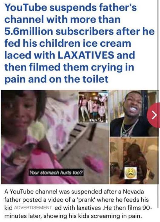 high school quotes - YouTube suspends father's channel with more than 5.6 million subscribers after he fed his children ice cream laced with Laxatives and then filmed them crying in pain and on the toilet Your stomach hurts too? A YouTube channel was susp