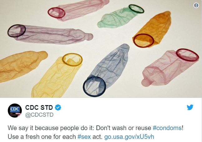 People have to be told not to reuse condoms